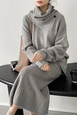 Load image into Gallery viewer, Winter Chic Minimalist Knit Sweater Set