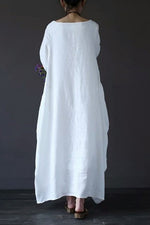 Load image into Gallery viewer, Loose Plus Size Cotton Linen Long Dress