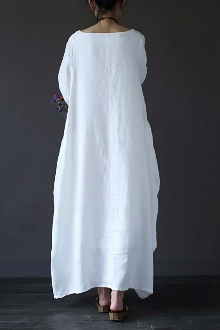 Loose Plus Size Cotton Linen Long Dress