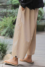 Load image into Gallery viewer, Summer Retro Solid Color Cotton Linen Casual Wide Leg Pants
