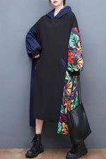 Load image into Gallery viewer, Hooded Printed Denim Plus Size Dress
