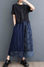 Load image into Gallery viewer, Women&#39;s Loose Casual Denim Printed Wide Leg Pants
