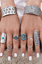 Load image into Gallery viewer, Bohemian Vintage Carved Totem Nine-piece Ring Set leemho