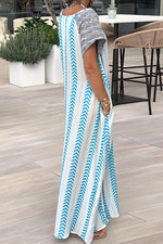 Load image into Gallery viewer, Summer Loose Color Block Striped Dress