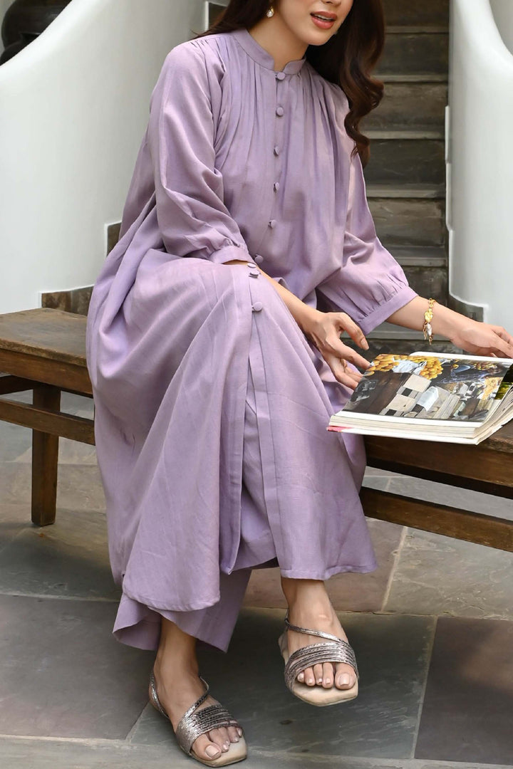 Loose Plus Size Stand Collar Long Robe Shirt Trousers Suit