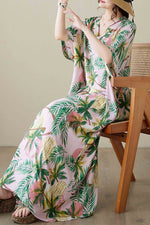 Load image into Gallery viewer, Thin Silk Floral Large Size Loose V-Neck Beach Skirt Robe
