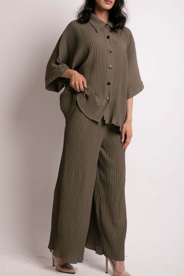 Solid Color Shirt And Trousers Casual Suit