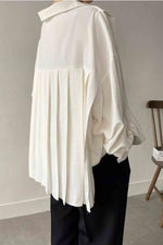 Load image into Gallery viewer, Back Pleated Lapel Long-Sleeved Shirt
