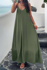 Load image into Gallery viewer, Elegant Solid Color Loose Dress With Suspenders And Wide Hem
