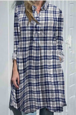 Load image into Gallery viewer, Cotton And Linen Plaid Long-Sleeved Loose Shirt Top
