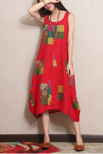 Load image into Gallery viewer, Plus Size Sleeveless Vest Cotton Linen Dress