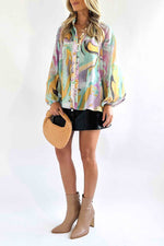 Load image into Gallery viewer, Personalized Printed Fashionable V-Neck Blouse
