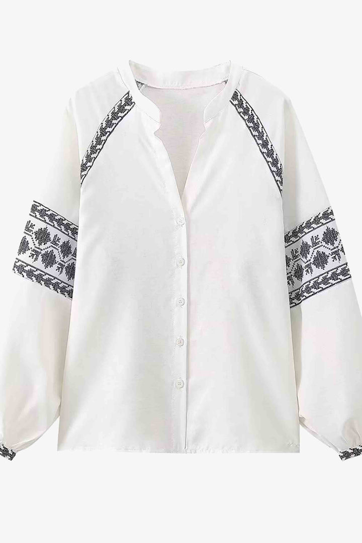 Women's Loose Printed Textured Cardigan Shirt