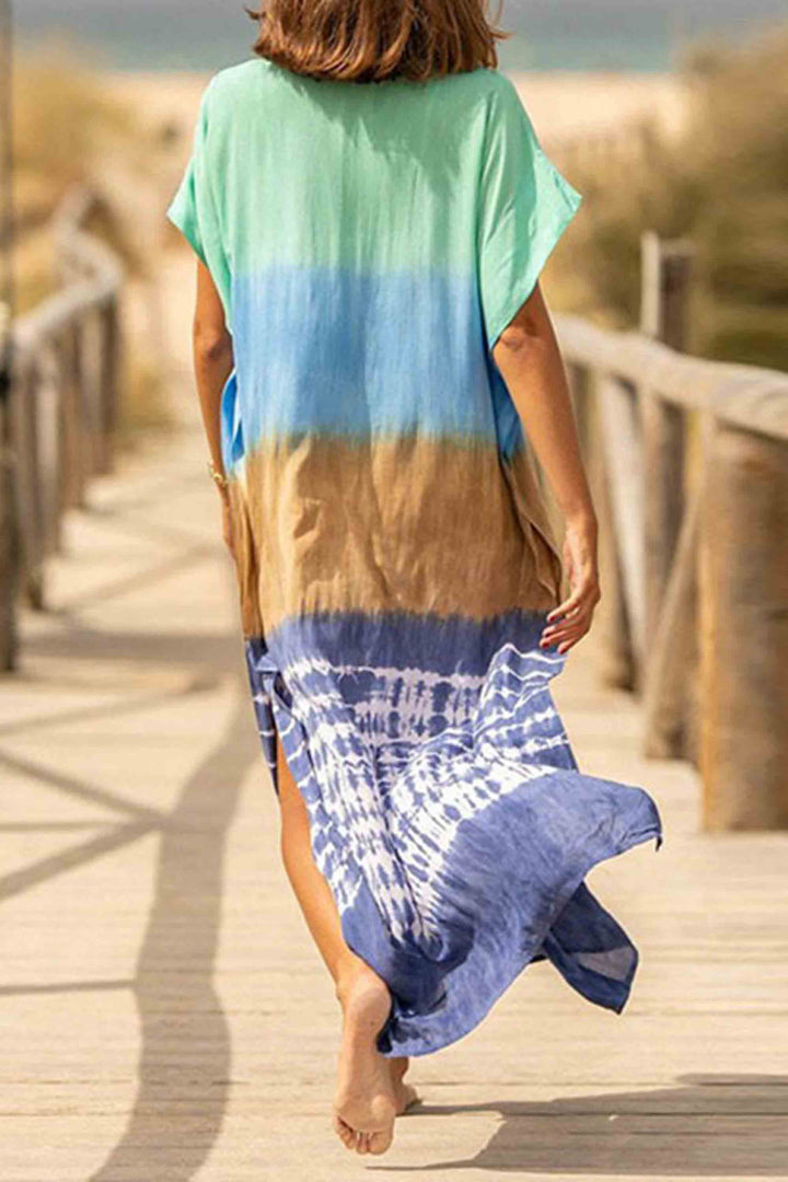Cotton Beach Cover-Up Vacation Sun Shirt Dress