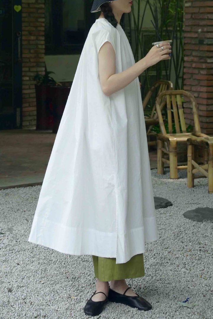Loose Solid Color Round Neck Thin Robe