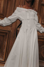 Load image into Gallery viewer, White Long Sleeve Halter Shirt Dress
