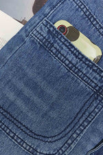 Load image into Gallery viewer, Washed Denim Loose Wide-Leg Trousers
