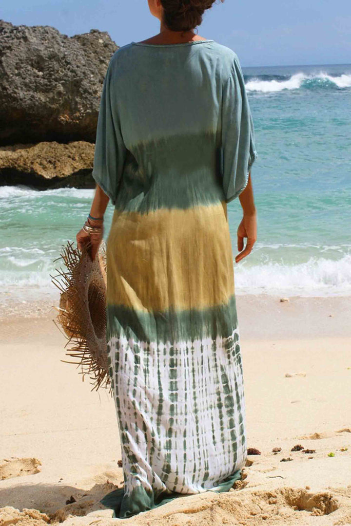 Cotton Beach Cover-Up Vacation Sun Shirt Dress