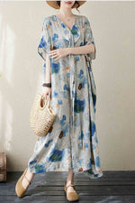 Load image into Gallery viewer, Elegant Printed Loose Extra-Large Size Vacation Dress
