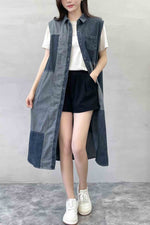Load image into Gallery viewer, Loose Mid-Length Casual Lapel Sleeveless Dress
