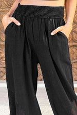 Load image into Gallery viewer, Cotton Paneled Hem Side Button Casual Trousers
