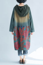 Load image into Gallery viewer, Hooded Oversized Ethnic Print Vintage Dress