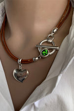 Load image into Gallery viewer, Fashion Heart Leather OT Buckle Necklace leemho