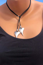 Load image into Gallery viewer, Boho Vintage Heart Lariat Leather Necklace