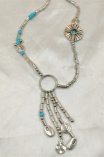 Load image into Gallery viewer, Bohemian Turquoise Tassel Necklace