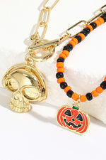 Load image into Gallery viewer, Dark Gothic Spider Skull Pumpkin Necklace