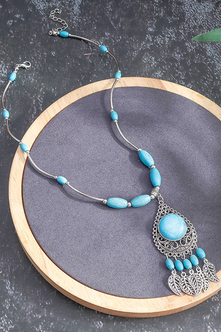 Bohemian Ethnic Wind Turquoise Tassel Necklace
