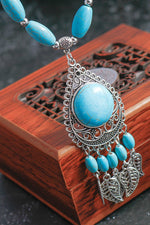 Load image into Gallery viewer, Bohemian Ethnic Wind Turquoise Tassel Necklace