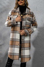 Load image into Gallery viewer, Winter Plaid Single-breasted Woolen Coat leemho