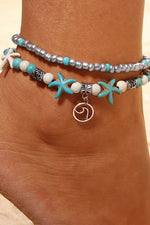 Load image into Gallery viewer, Beach Anklet Turtle Pendant Starfish Turquoise Anklet leemho