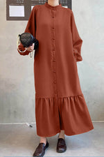 Load image into Gallery viewer, Casual long sleeve buttoned loose dress leemho