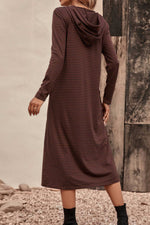 Load image into Gallery viewer, Striped Hooded Stylish Long Sleeve Dress
