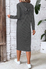 Load image into Gallery viewer, Striped Hooded Stylish Long Sleeve Dress
