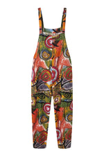 Load image into Gallery viewer, Vintage Print Pocket Cotton Linen Oversized Jumpsuit leemho
