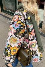 Load image into Gallery viewer, Winter Printed Cashmere Bell Sleeve Cotton Coat