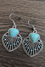 Load image into Gallery viewer, Retro Bohemian Heart Turquoise Earrings Hollow Earrings leemho