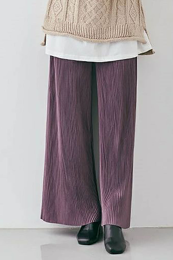 Spring Summer Solid Color Pleated Loose Trousers