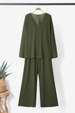 Load image into Gallery viewer, V-neck Long-sleeved Wide-leg Trouser Suit