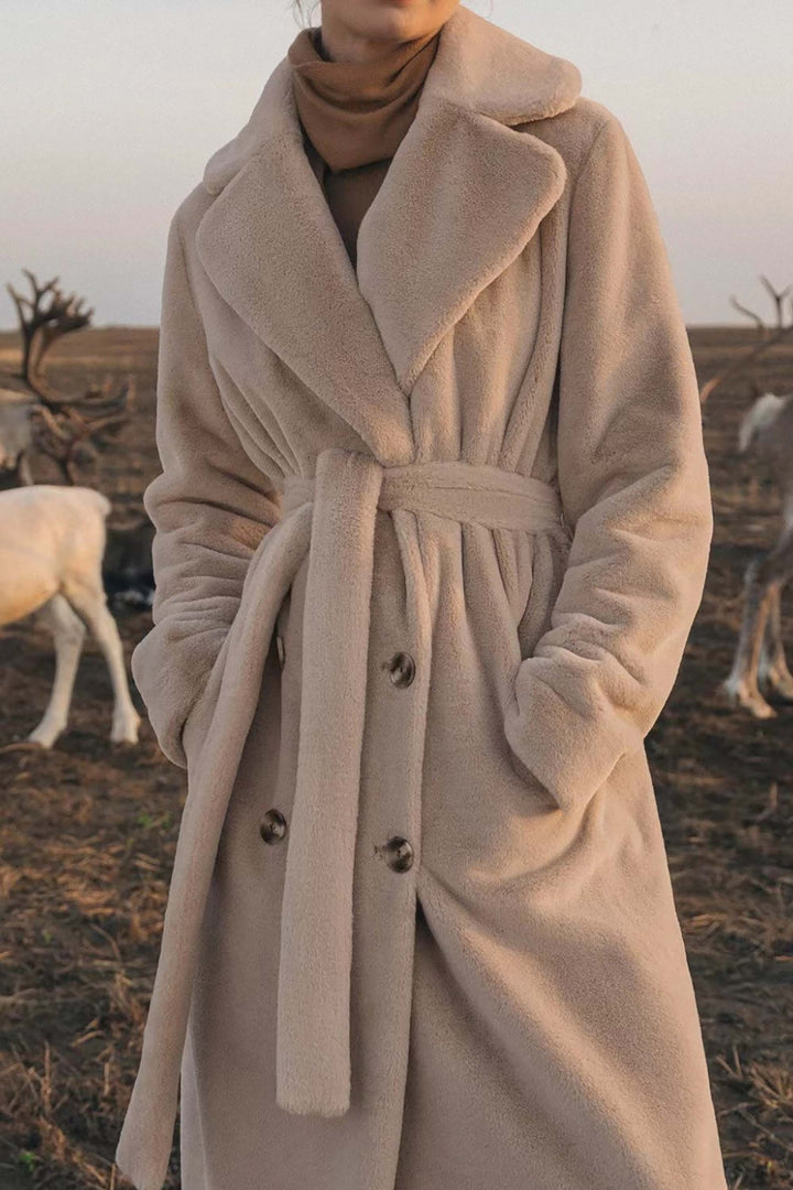 Elegant Thick Imitation Rabbit Fur Mink Long Coat