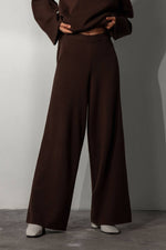 Load image into Gallery viewer, Half Turtleneck Irregular Sweater Knitted Wide Leg Pants Suit leemho
