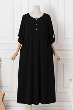 Load image into Gallery viewer, Round Neck Pocket Plus Size Dress