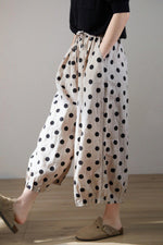 Load image into Gallery viewer, Retro Loose Linen Polka Dot Women&#39;s Harem Pants