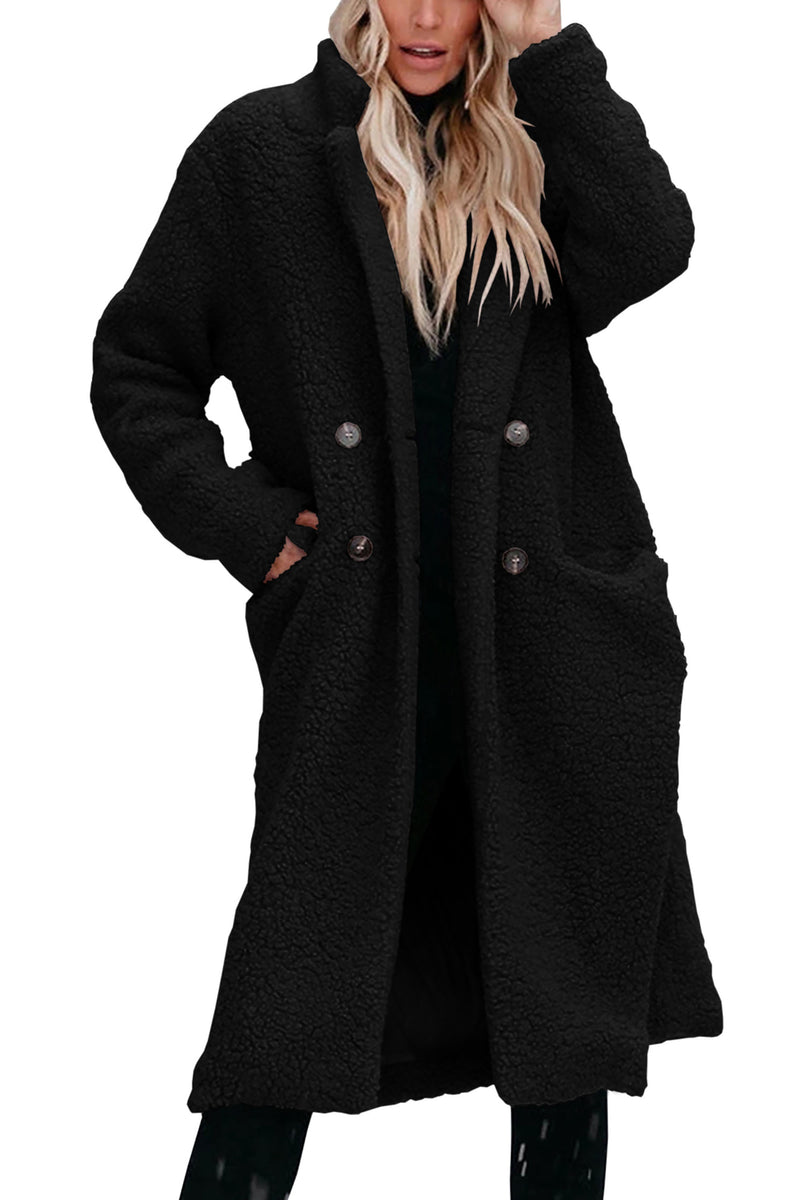 Long Sleeve Lapel Fur Collar Warm Jacket – leemho