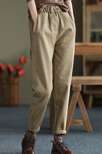 Load image into Gallery viewer, Fleece Outdoor Warm Solid Color Harem Slim Trousers leemho