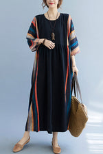 Load image into Gallery viewer, Resort Loose Stripe Panel Plus Size Dress