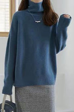 Load image into Gallery viewer, Solid Color Turtleneck Short Loose Pullover Sweater